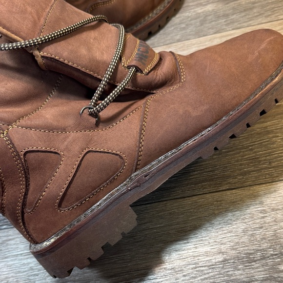 Davos camping Men's Brown Boots size 44 made in Italy (s121) - Picture 7 of 11